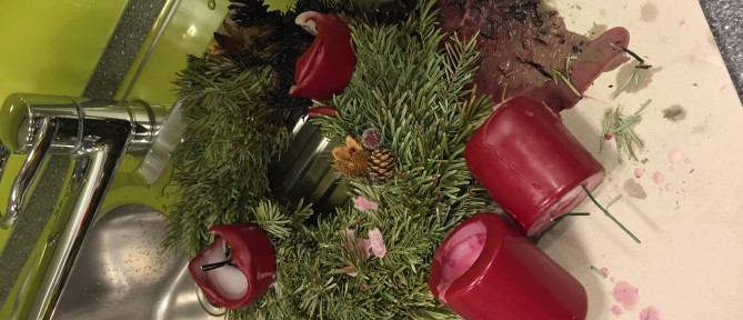 BMA-Alarm, brennender Adventskranz